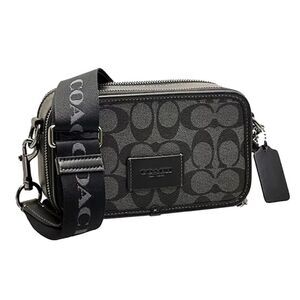 NWT COACH Wyatt Crossbody Bag CM109 Charcoal/Black Signature Canvas AUTHENTIC